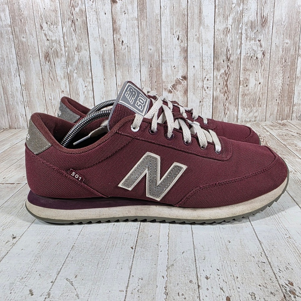 New Balance 501 Ripple Sole Mens Burgundy Grey Sneakers MZ501POY Size 11.5